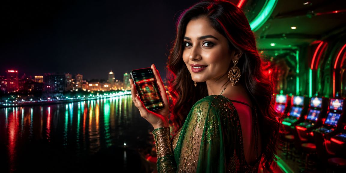 ঢাকায় লাল-সবুজ পরিবেশে মোবাইলে ক্যাসিনো অ্যাপ ব্যবহার করছেন একজন ব্যবহারকারী